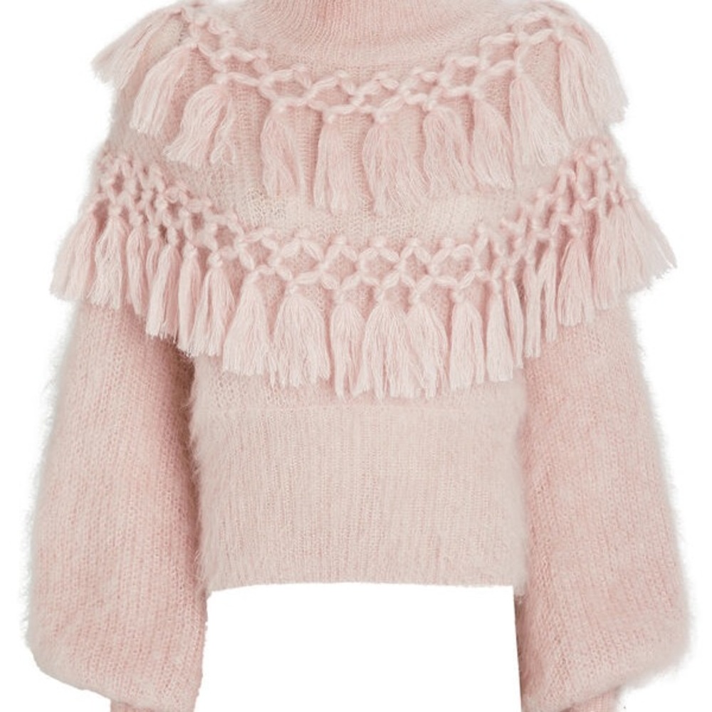 ZIMMERMANN
Ladybeetle Macramé-Tassel Mohair-Blend Sweater